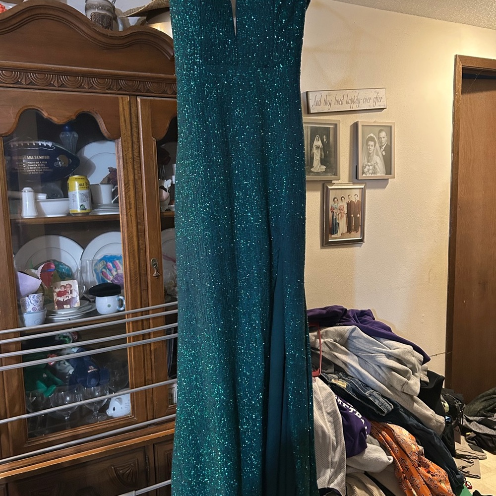 Windsor Teal Sparkle Prom Gown